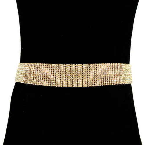 12 Row Rhinestone Chain Belt