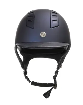 BACK ON TRACK TRAUMA VOID EQ3 SMOOTH TOP RIDING HELMET - BLUE