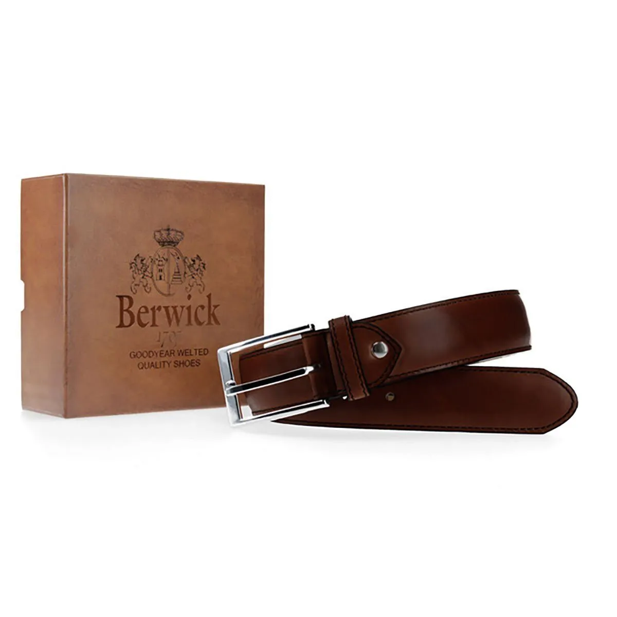 BERWICK 1707 Leather Belt - Moka Vegano