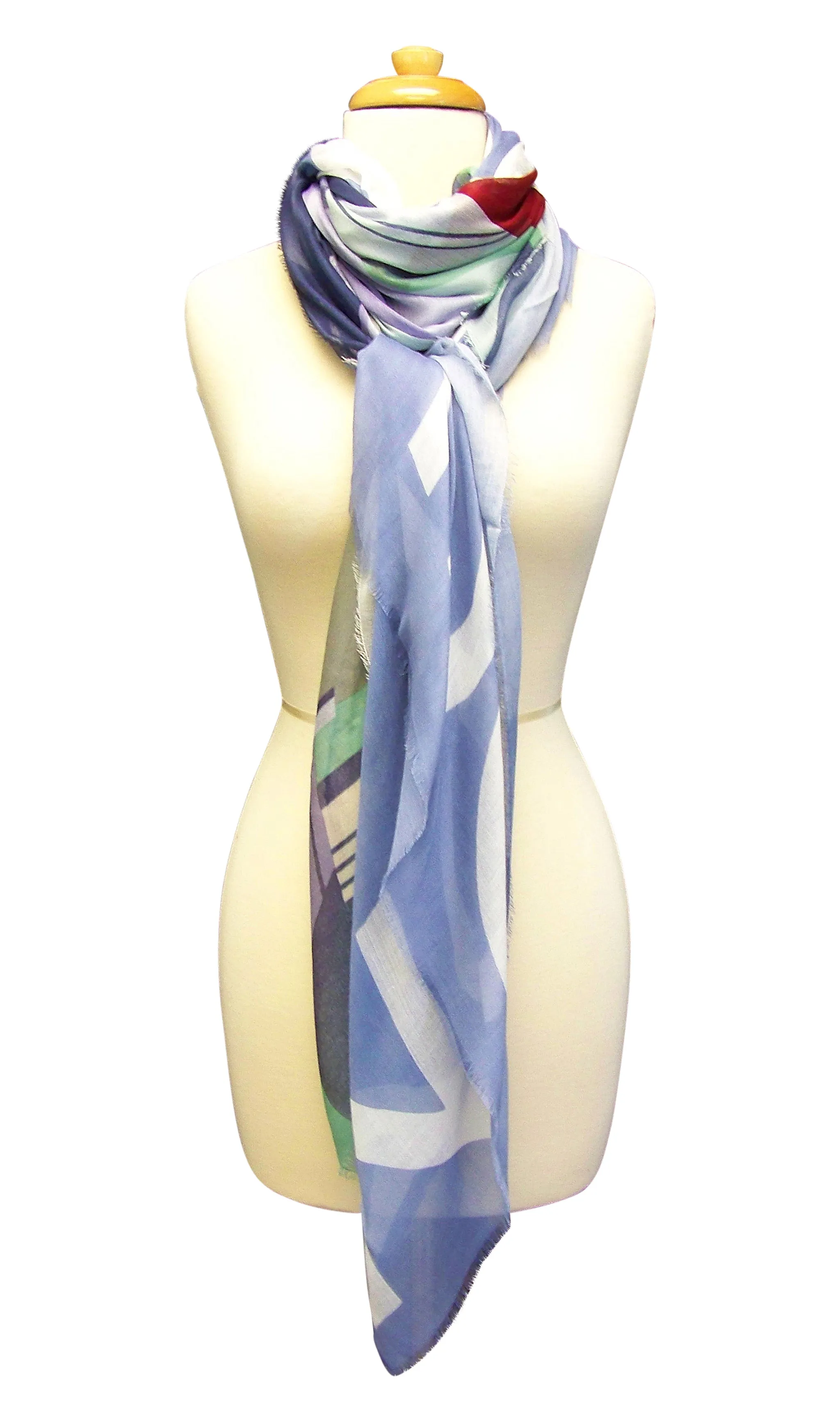 Blue Pacific Vintage Locale London Cashmere and Silk Scarf