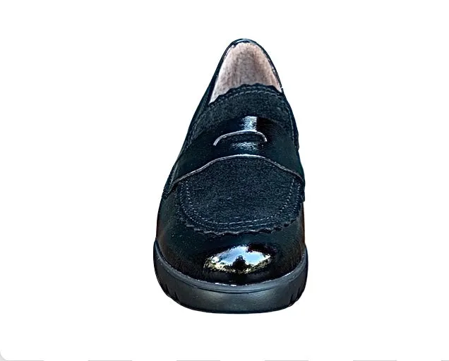 C33223 Black Patent Waterproof Platform Loafer