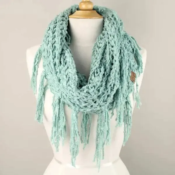 C.C Women’s Chenille Infinity Scarf w/ Tassel