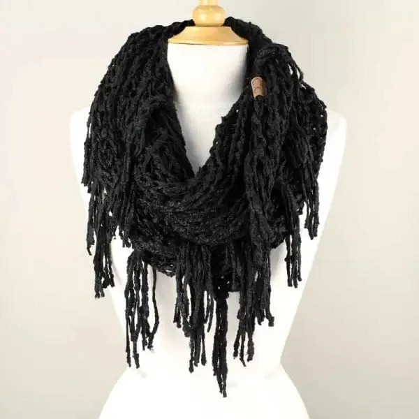 C.C Women’s Chenille Infinity Scarf w/ Tassel