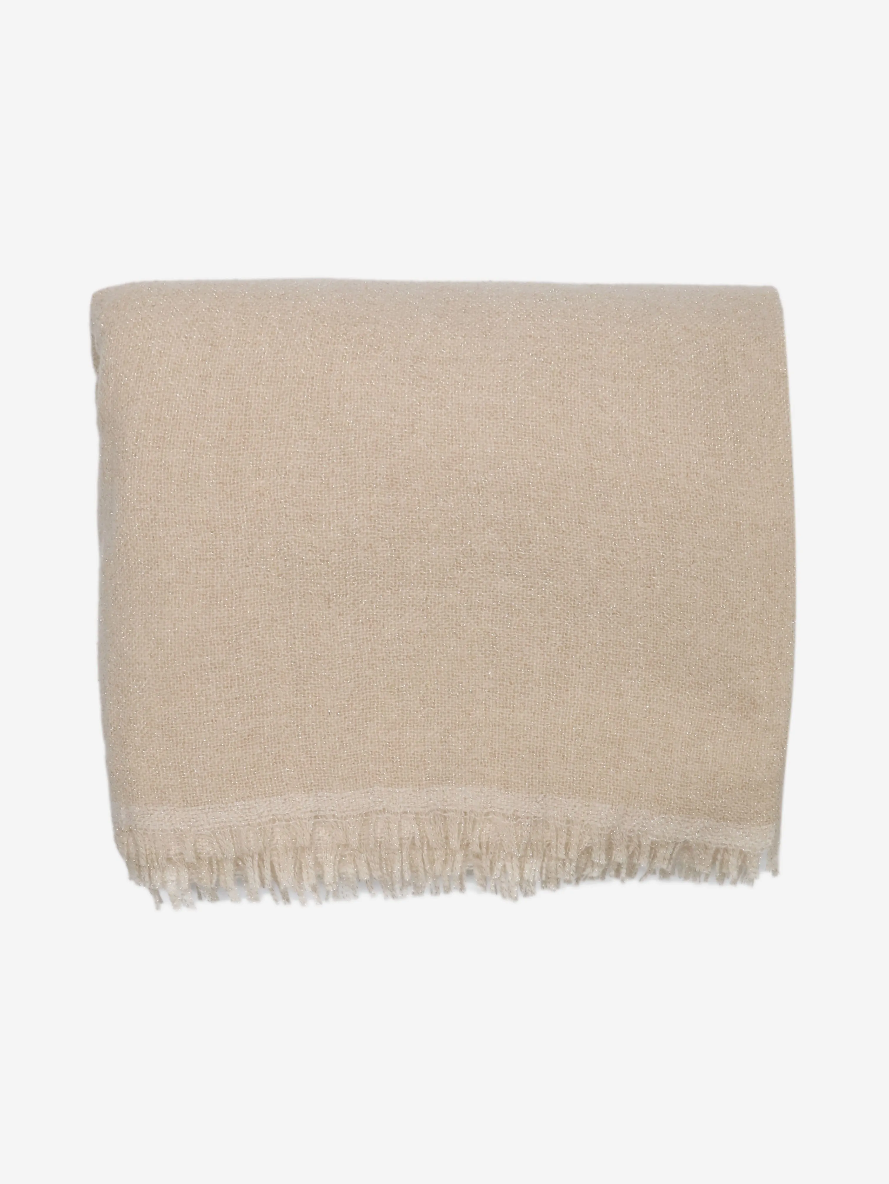 Cream sparkly fringed scarf