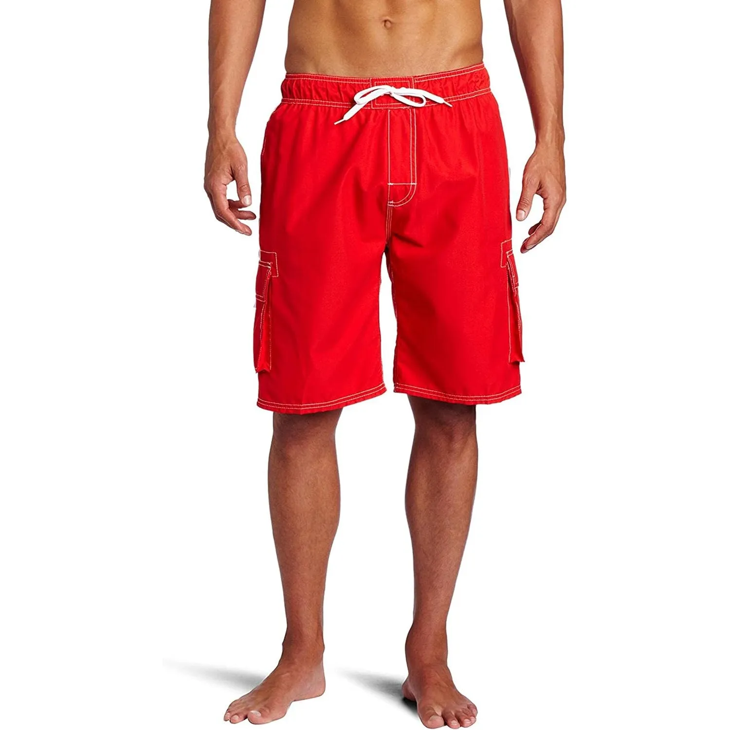 Drawstring Side Pocketed Swim Shorts