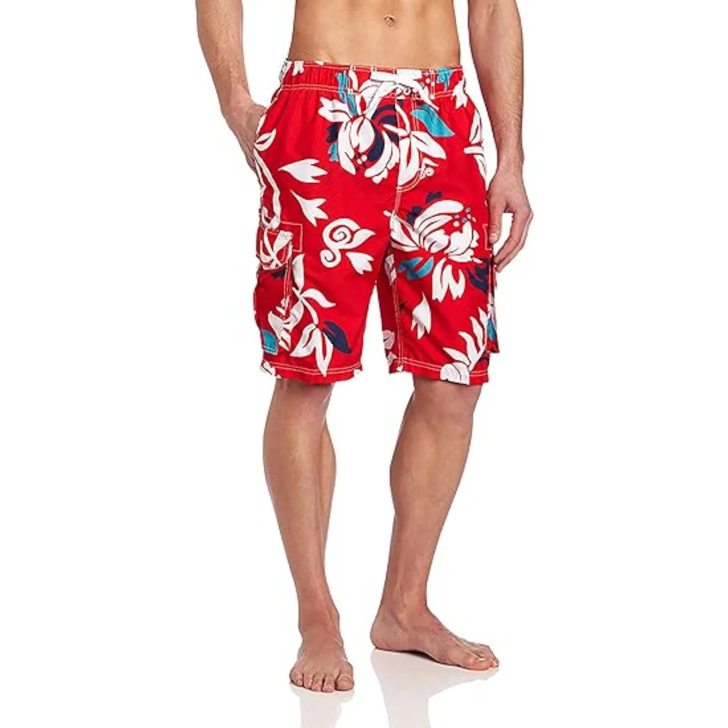 Drawstring Side Pocketed Swim Shorts