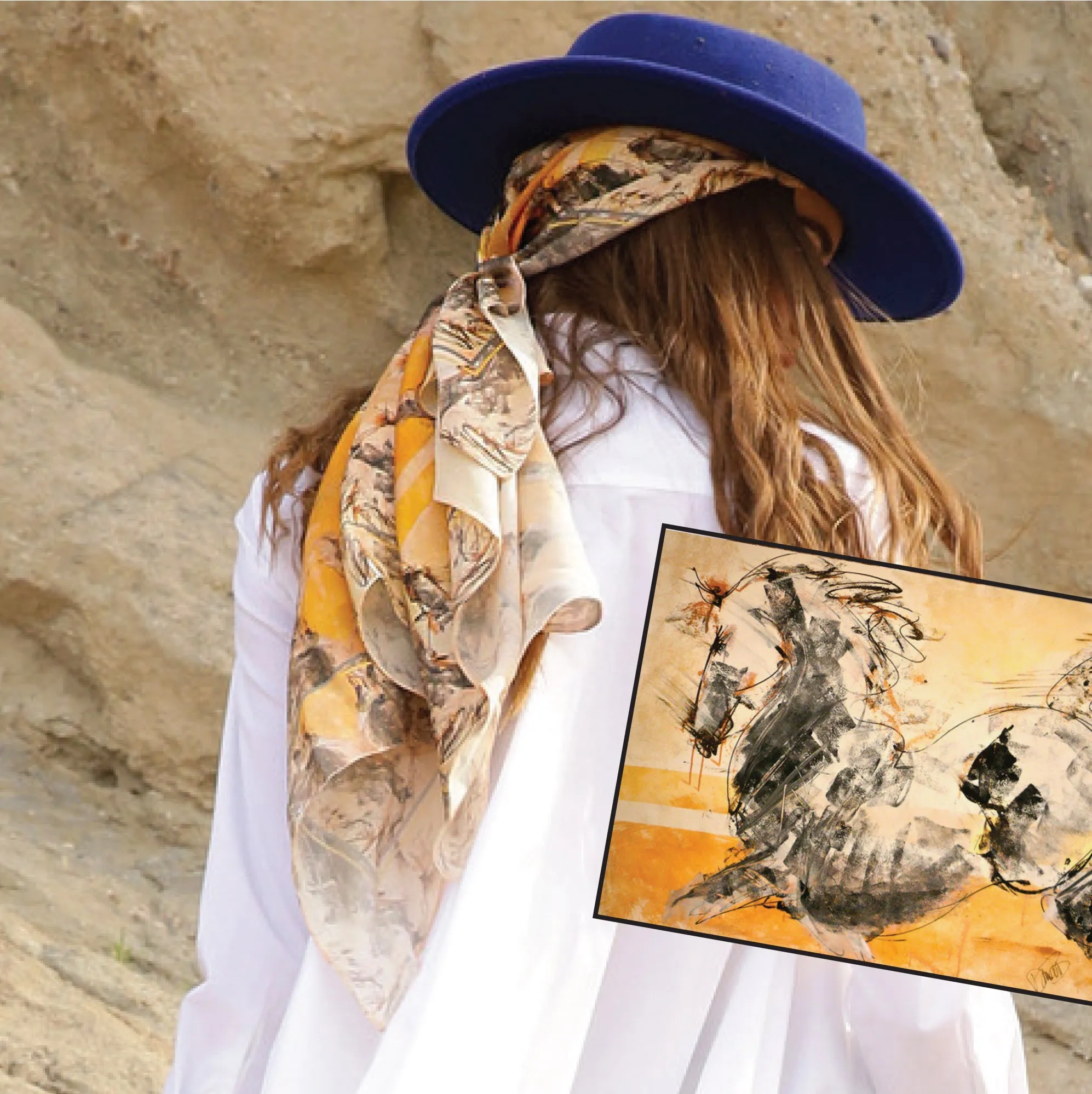 Equestrian Silk Scarf - Sun Stallion