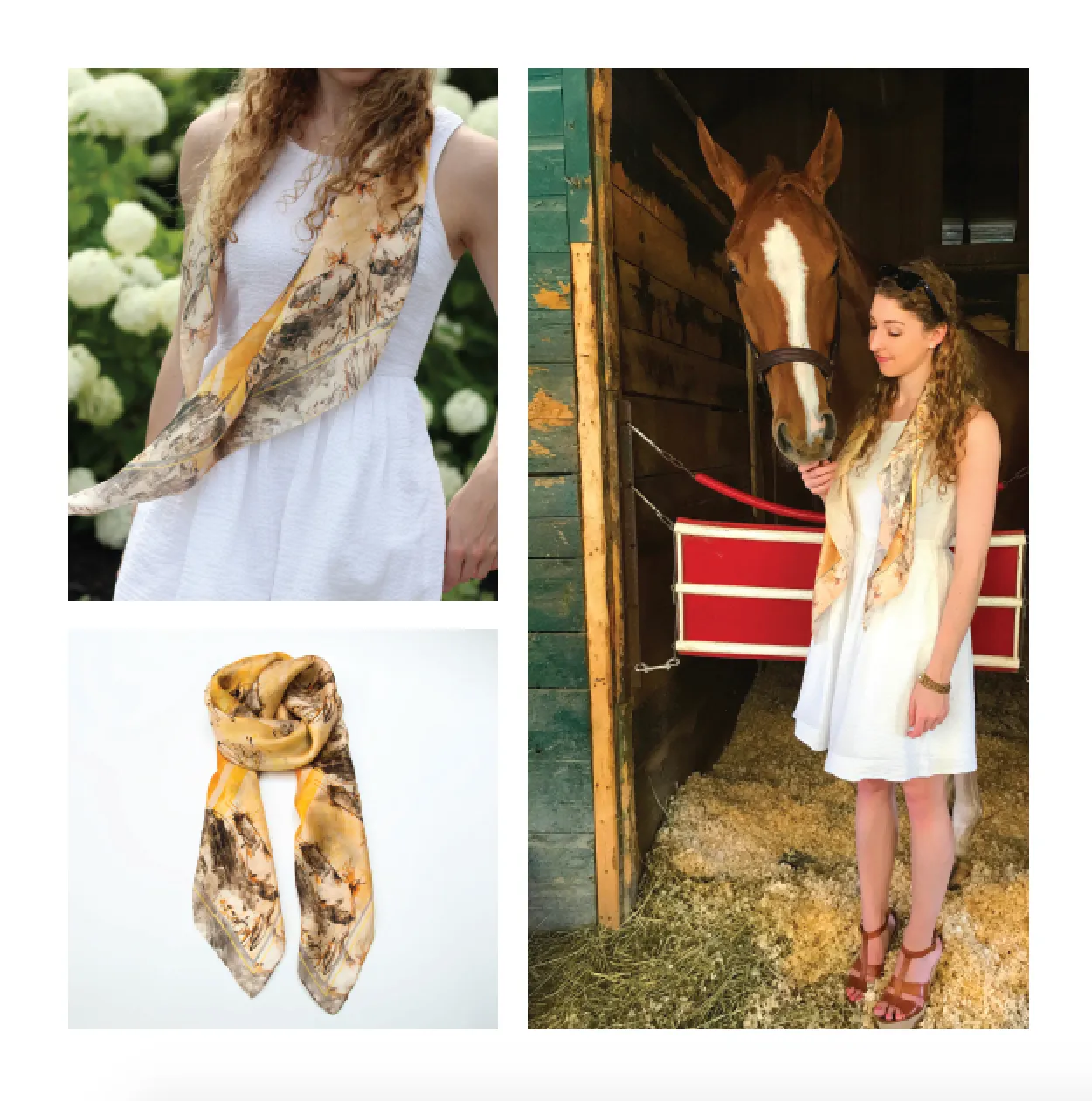 Equestrian Silk Scarf - Sun Stallion