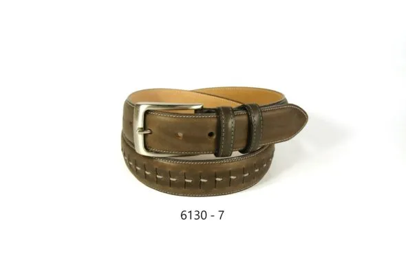 Italian Leather Belt with Centre Stitch 6130-2