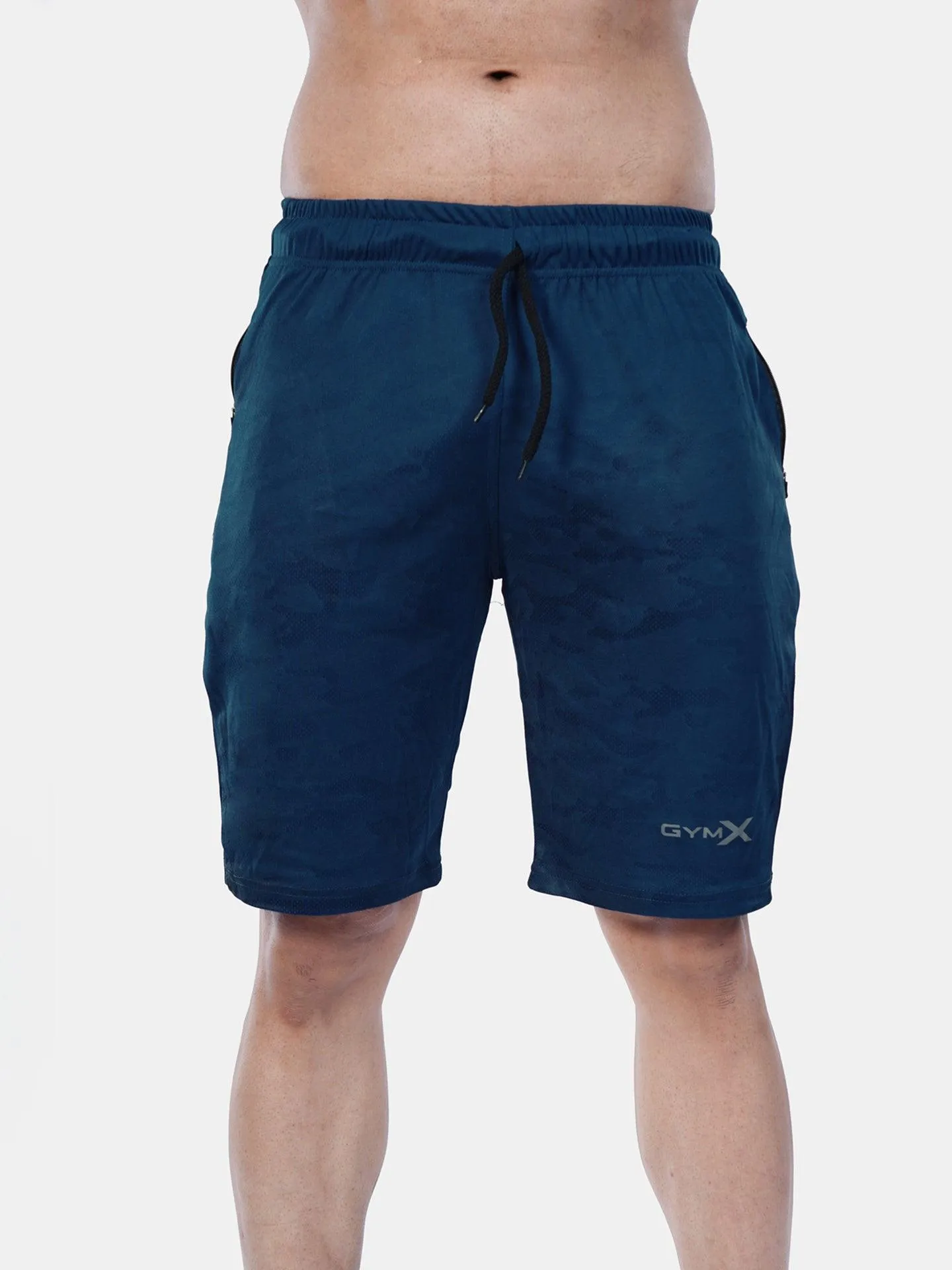 Jacquard Aqua Blue Camo GymX Shorts-Sale