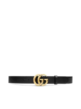 Leather belt with Double G buckle