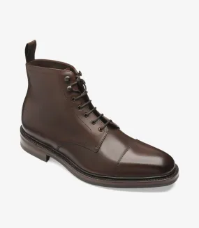 LOAKE - ROEHAMPTON Premium Derby Boot - Dark Brown Burnished Calf