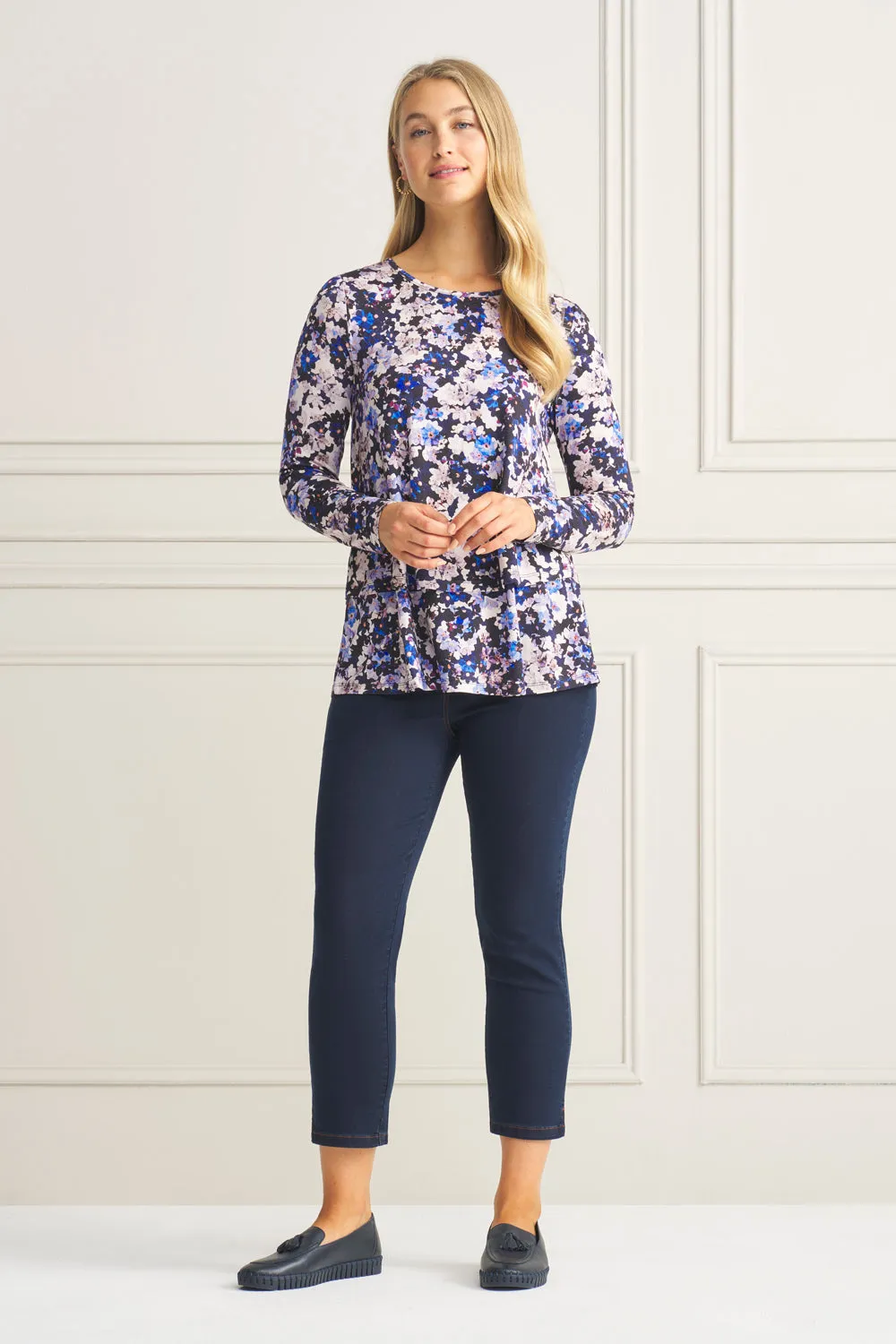 Long Sleeve Layered Tee - Violet Floral