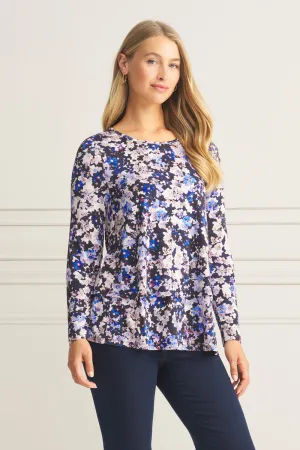 Long Sleeve Layered Tee - Violet Floral