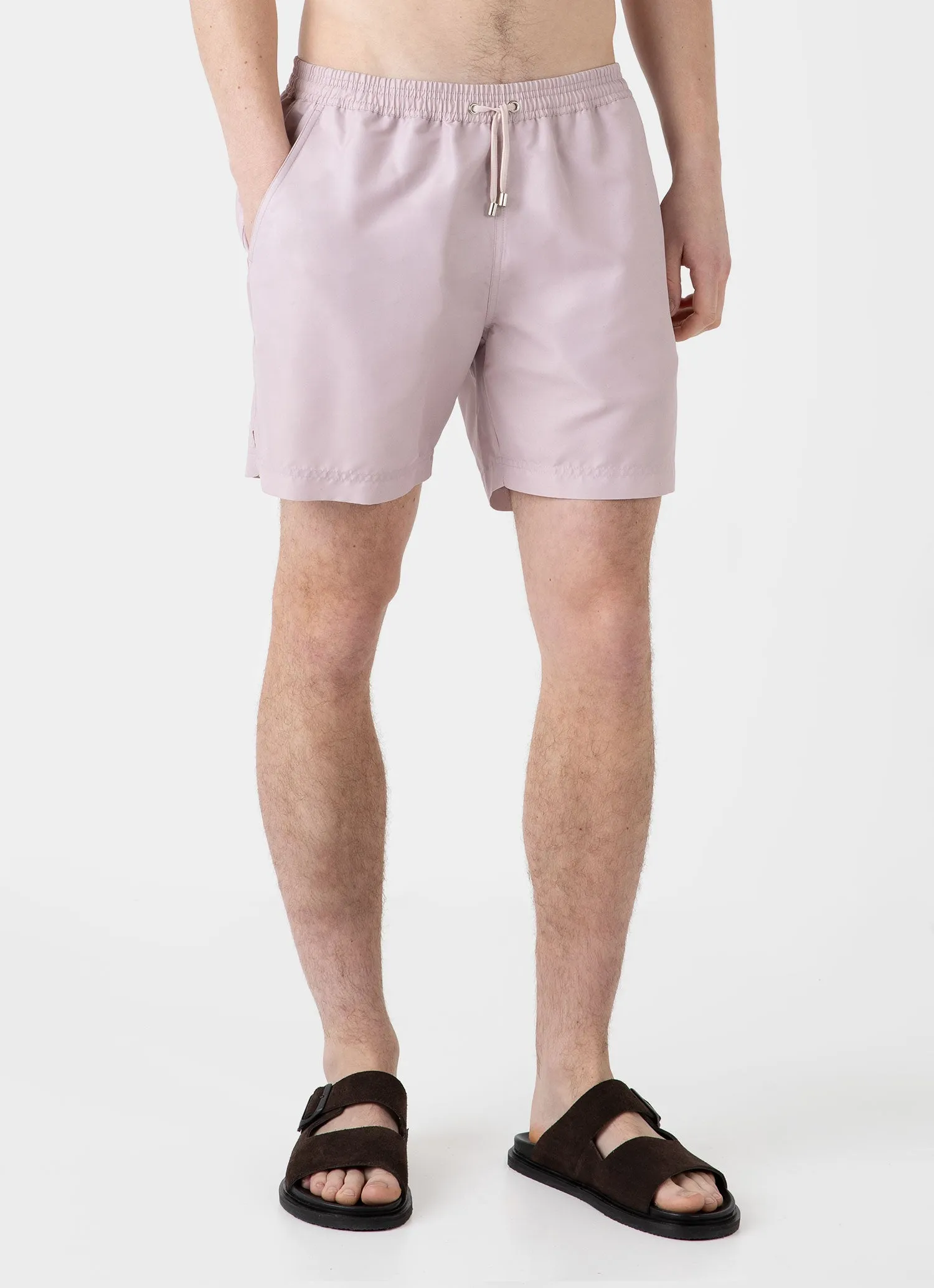 Men's Drawstring Swim Short in Pale Pink