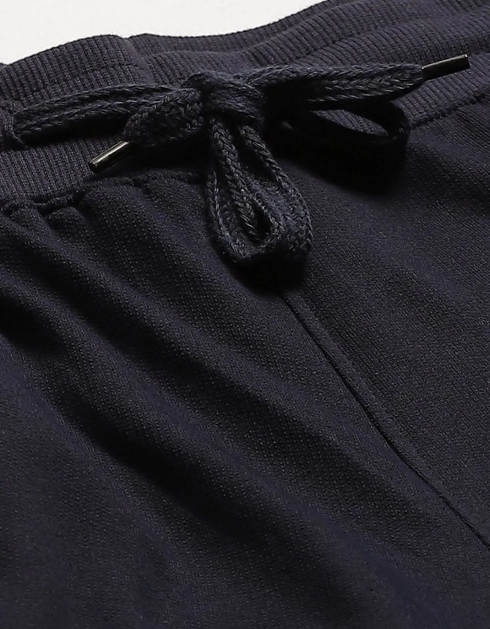 Navy Regular Fit Stripe Track Pant