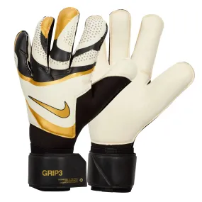 Nike Men's Grip 3 Goalkeeper Gloves Black/Gold/White