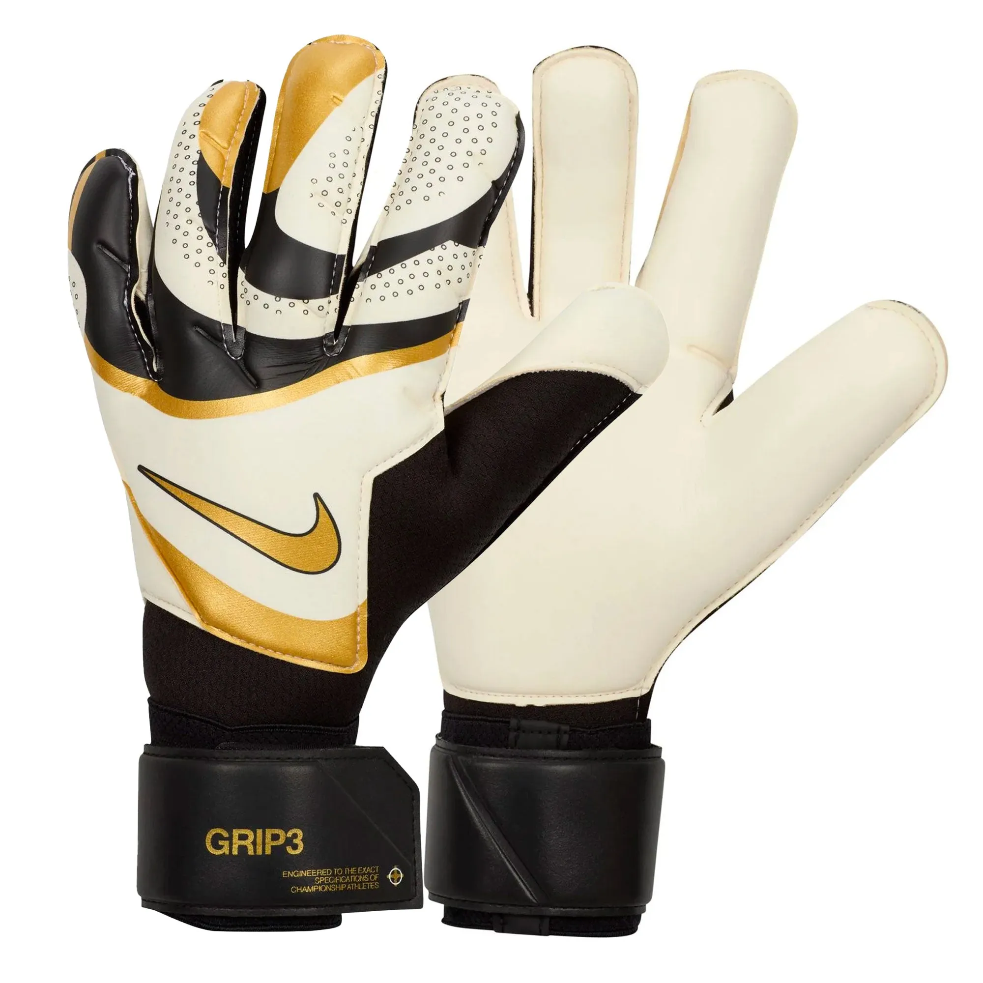 Nike Men's Grip 3 Goalkeeper Gloves Black/Gold/White