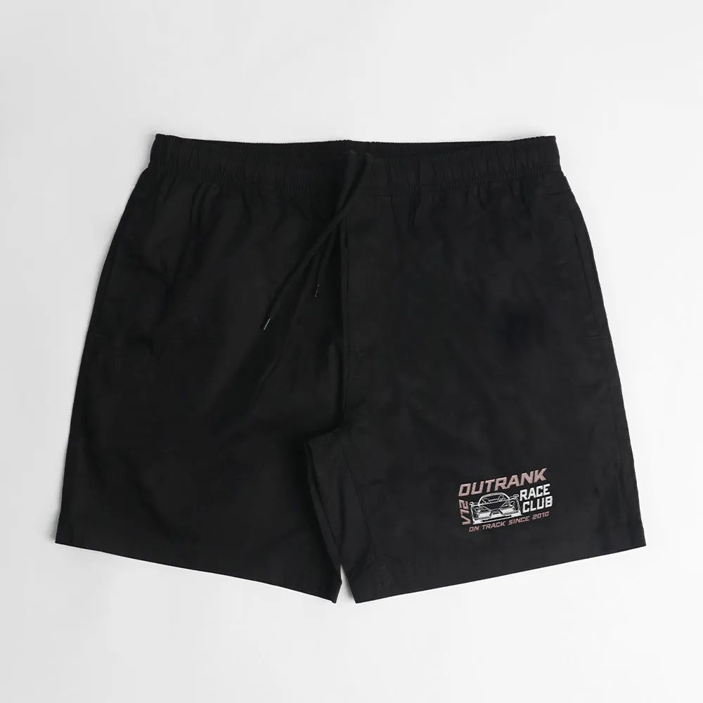 On Track Embroidered 6" Nylon Shorts