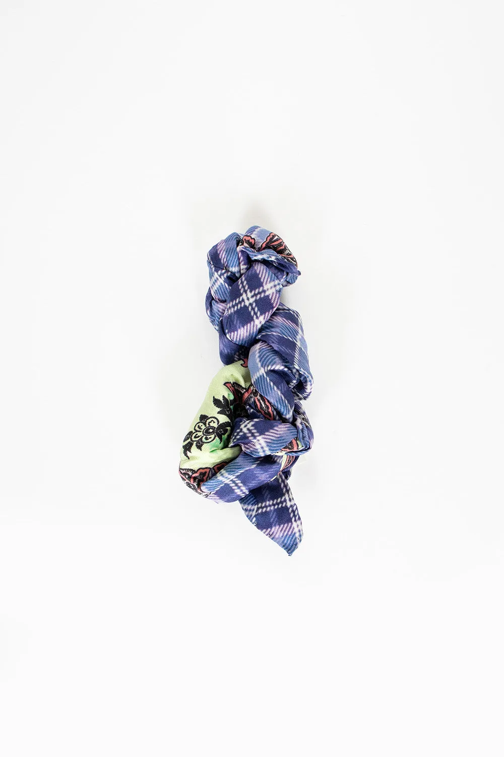 Printed Silk Scarf Green/Blue