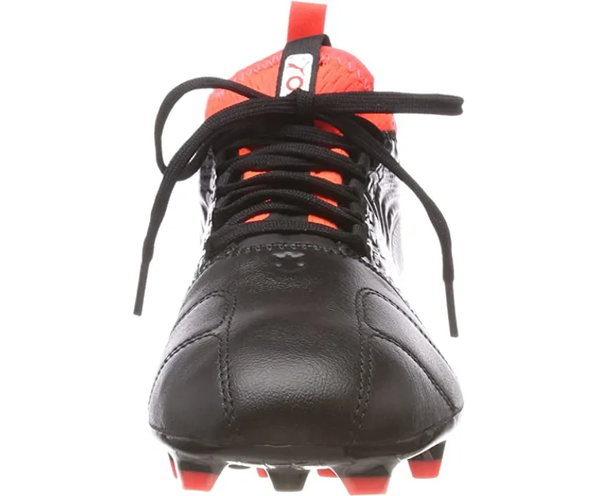 Puma men's soccer shoe with sock One 18.3 104536 01 black-silver-red 