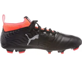 Puma men's soccer shoe with sock One 18.3 104536 01 black-silver-red 