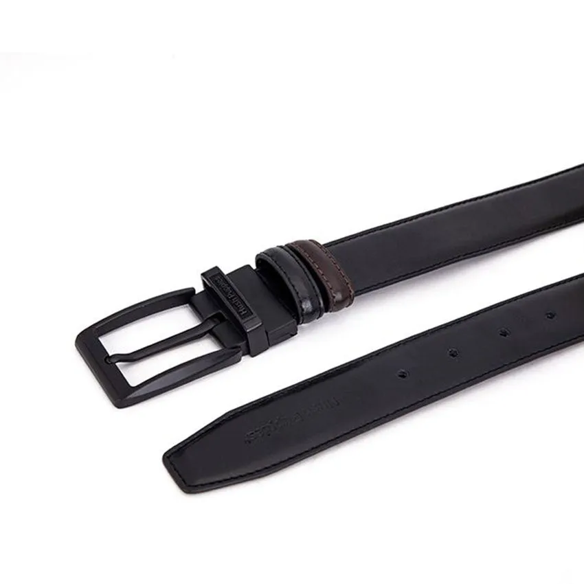 Ray Pin Clip Reversible Men's Belt - Black & Dark Brown