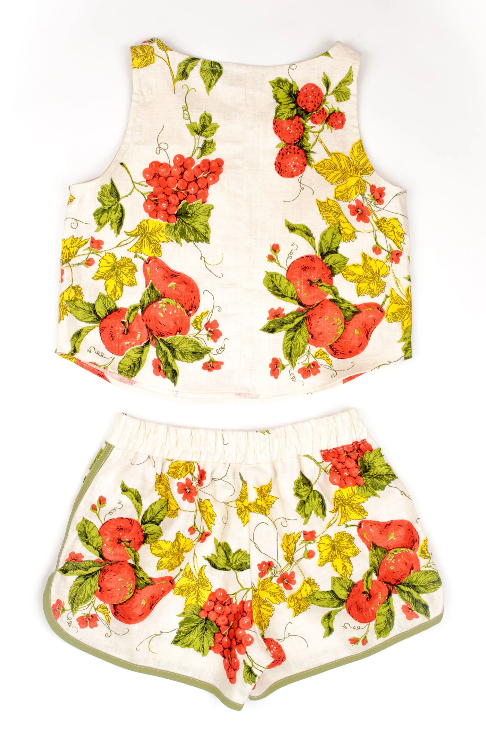 Red Linen Fruit Summer Set (L)