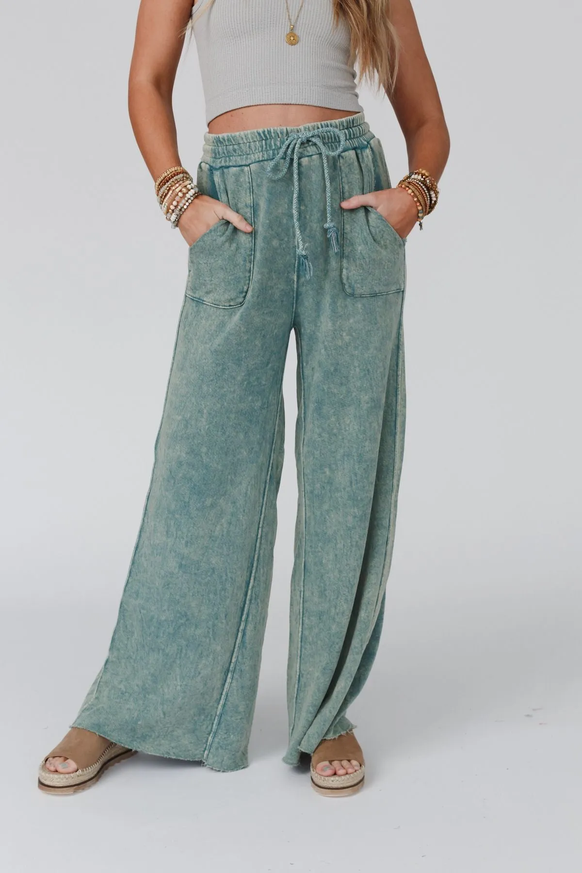 Relaxing Robin Wide Leg Pant - New Teal