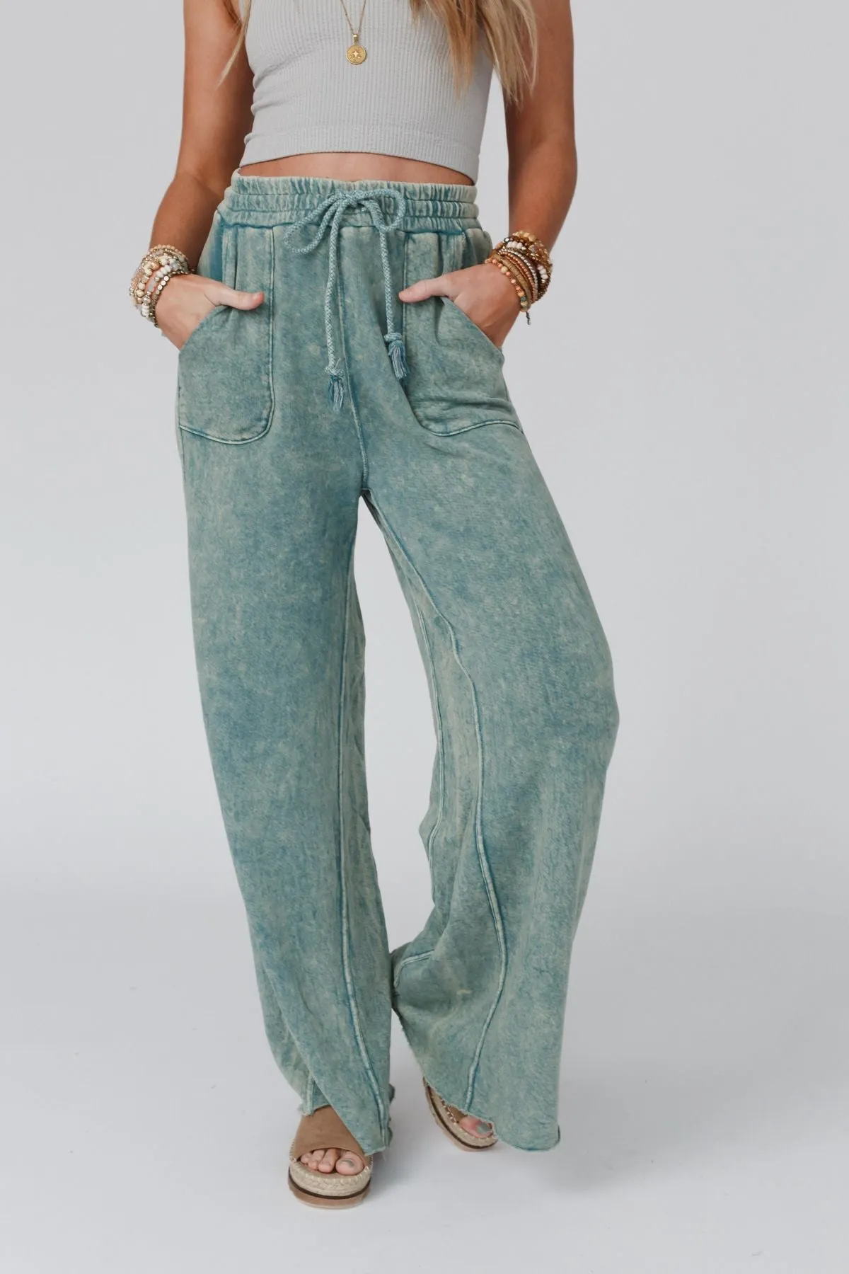 Relaxing Robin Wide Leg Pant - New Teal