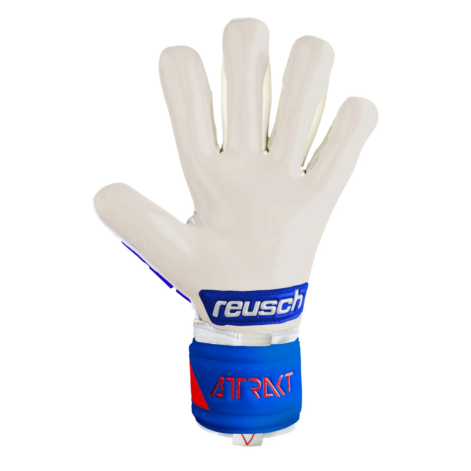 Reusch Men's Attrakt Freegel Gold Sleek Fingersave Goalkeeper Gloves White/Blue