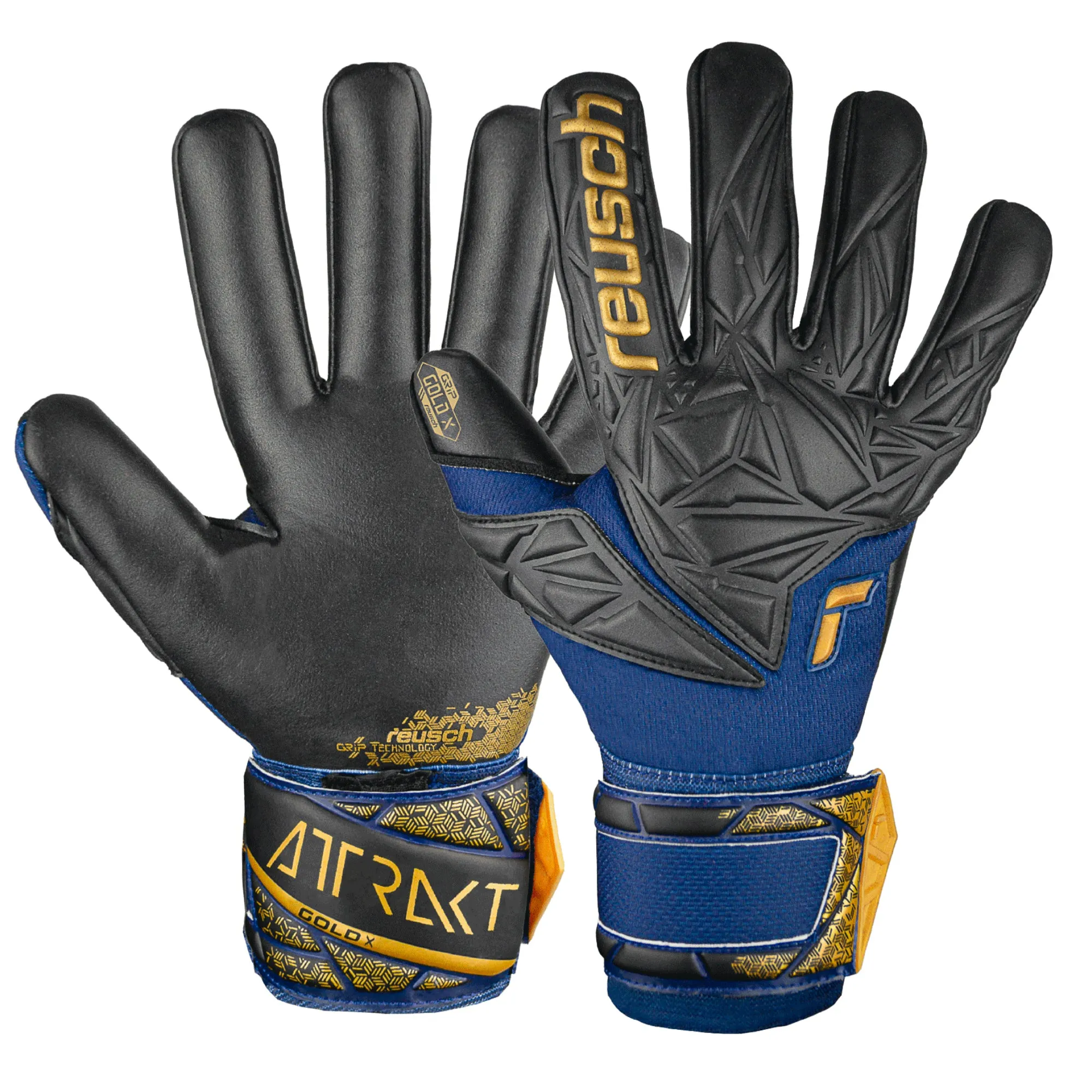 Reusch Men's Attrakt Gold X NC Goalkeeper Gloves Black/Blue