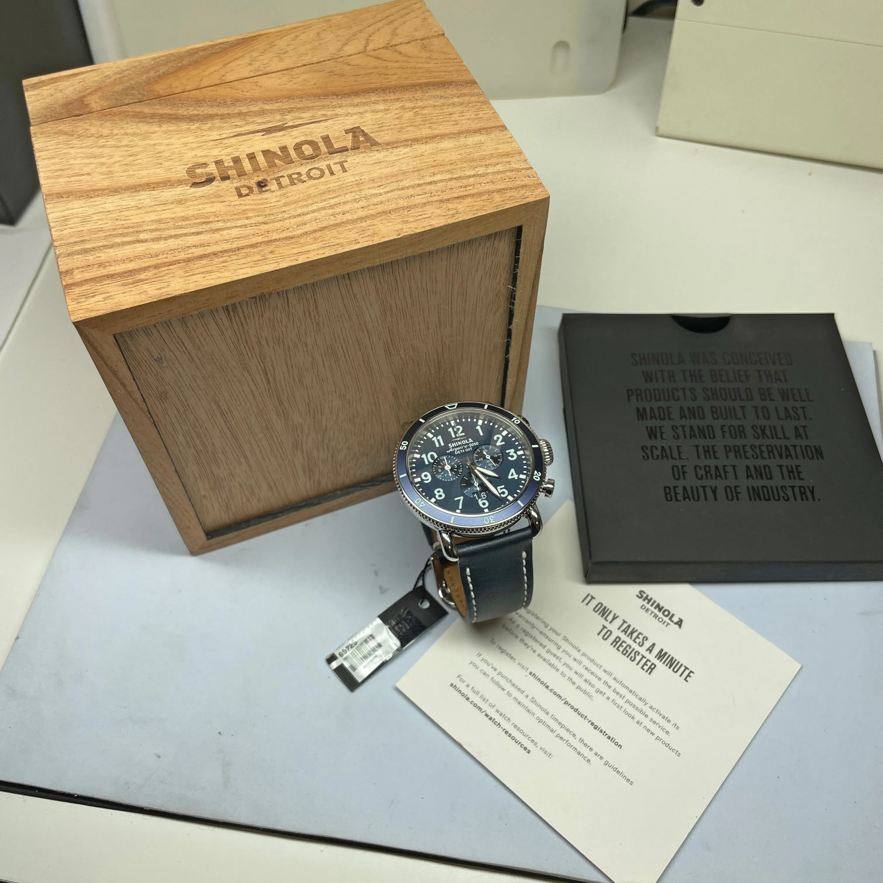 Shinola 48MM Runwell Sport Chrono Blue Dial Watch S0120194489