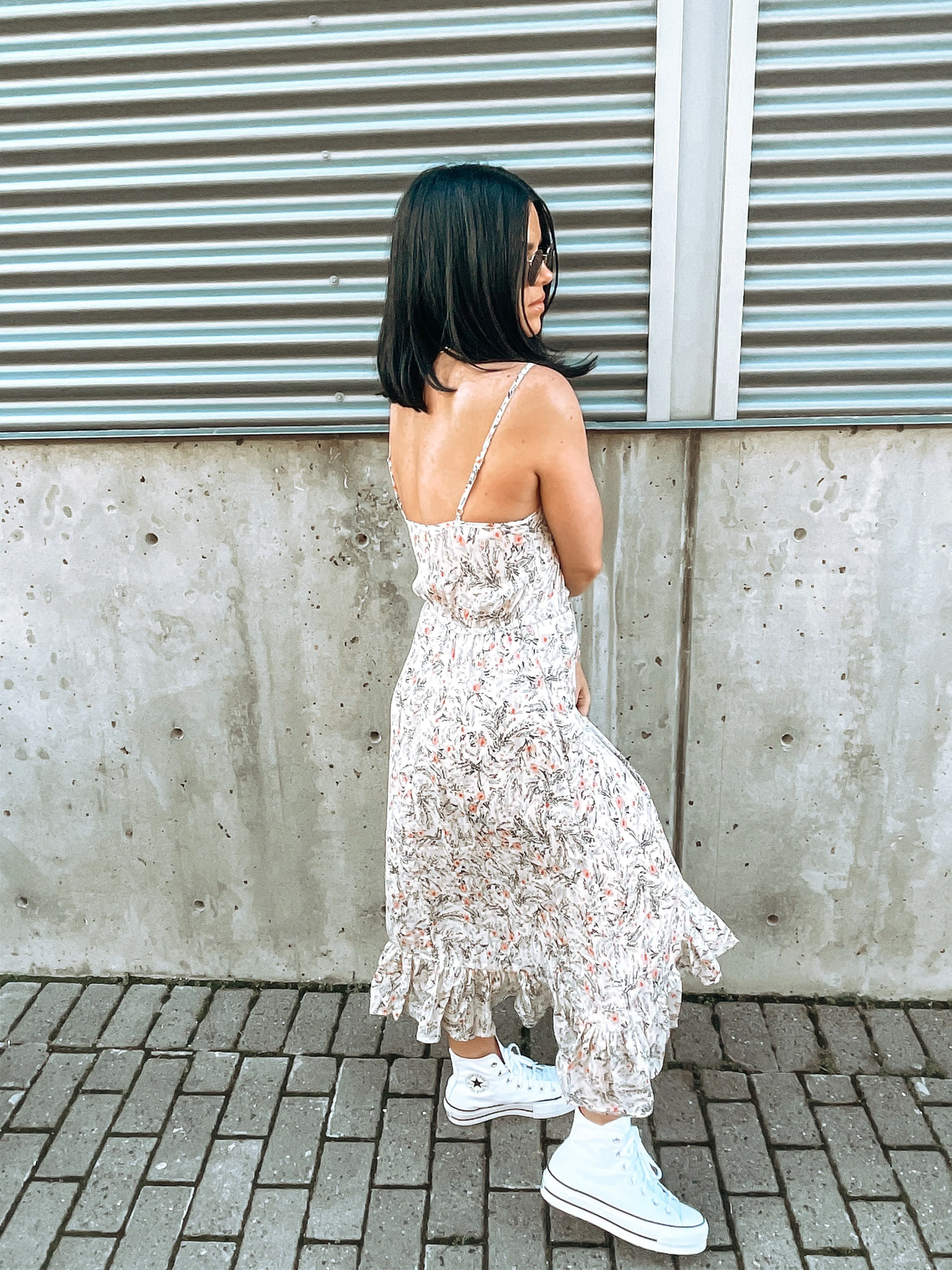 Vintage Floral Midi Dress