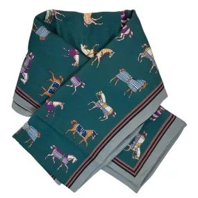 Vintage Horse Jacquard Scarf in Pine Vintage Horses