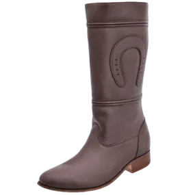 Women's Plain Brown with Horseshoe Escaramuza Boot