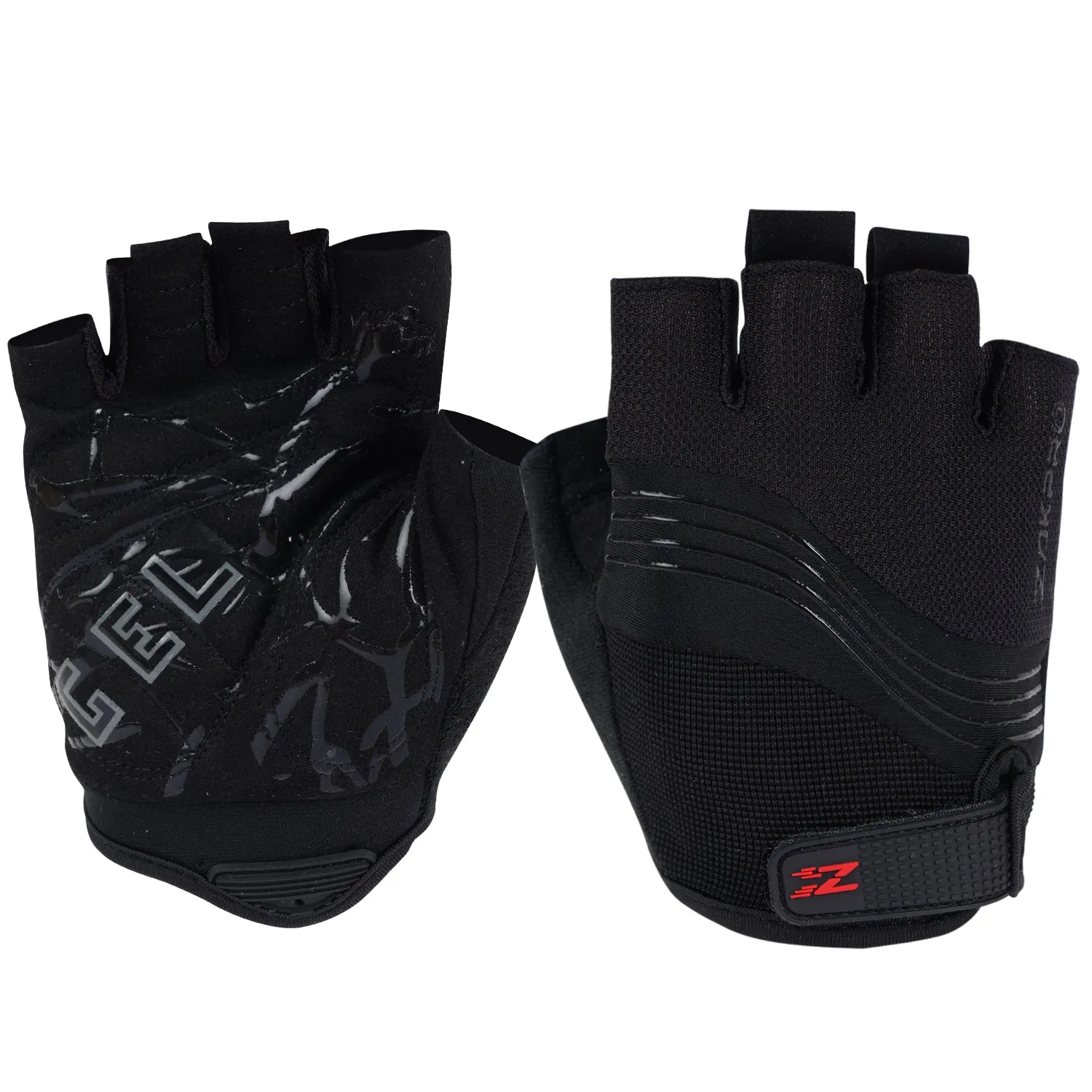 ZAKPRO Gel Series Anti-Slip Professional Half Finger Cycling Gloves - Black